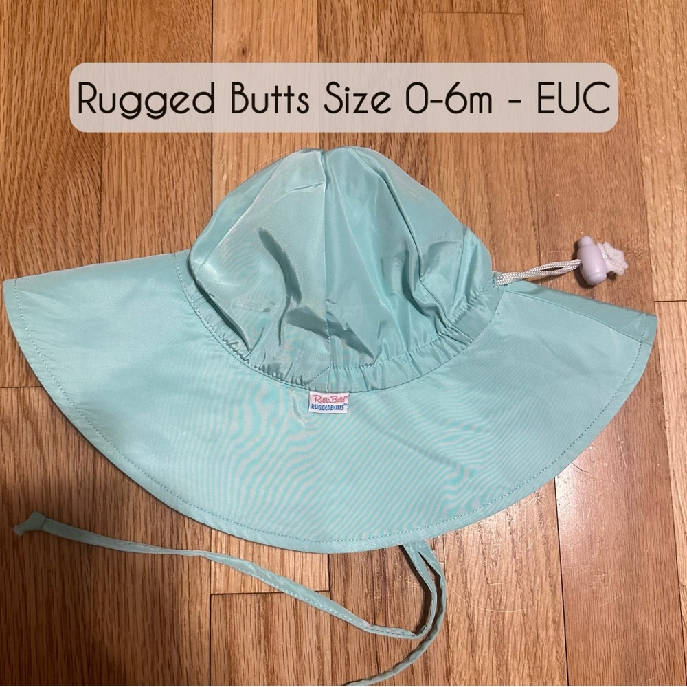 Rugged Butts Mint Green Baby Sun Hat - Size 0-6M